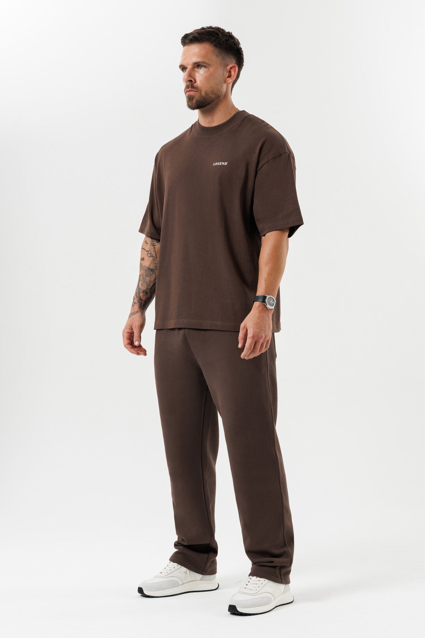 Print Oversized T-Shirt — Brown