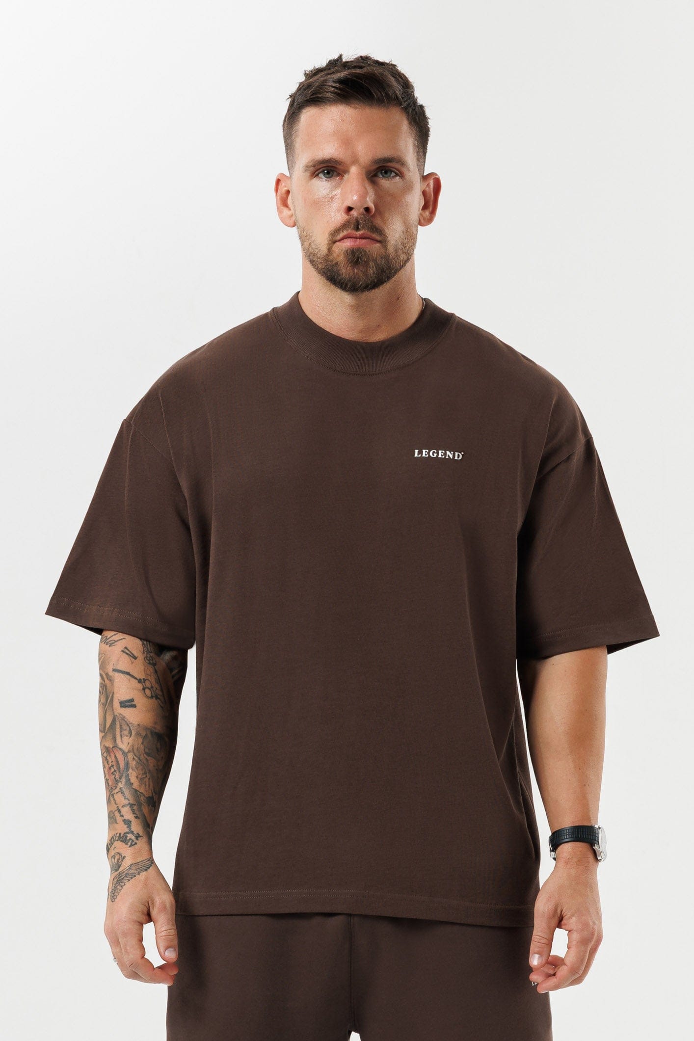 Print Oversized T-Shirt — Brown