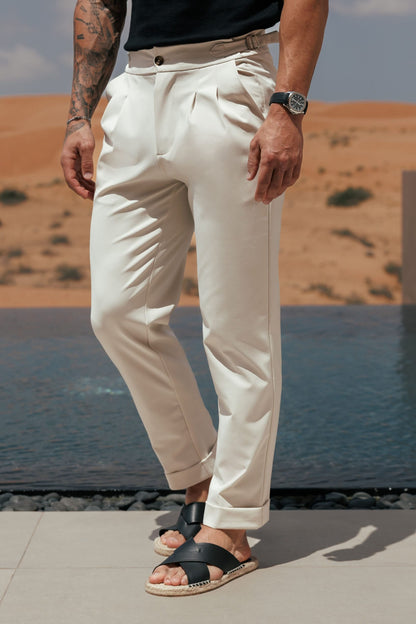 Premium Side Cinch Trouser — Stone