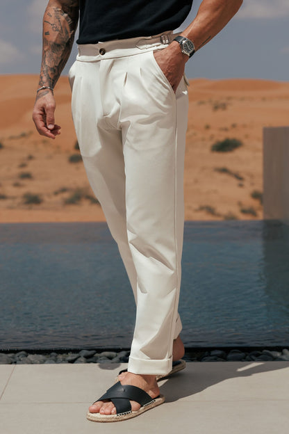 Premium Side Cinch Trouser — Stone