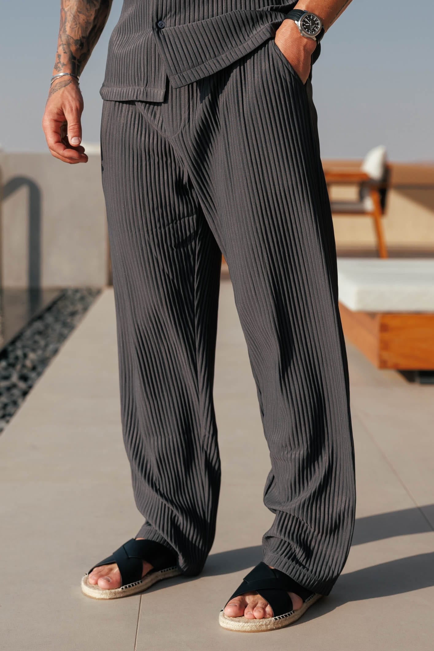 Pleated Trouser — Grey